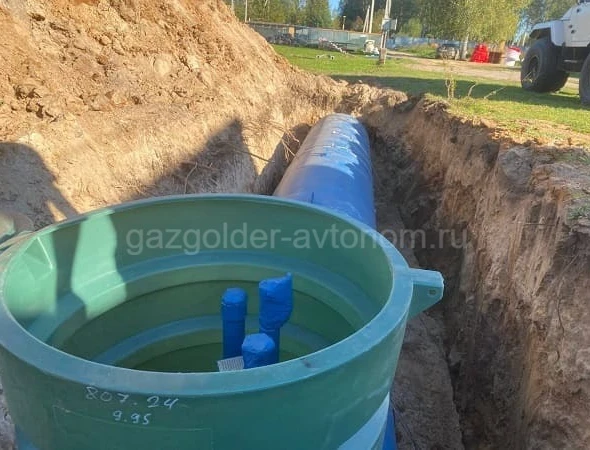 Монтаж подземного газгольдера в Серпухове в котлован